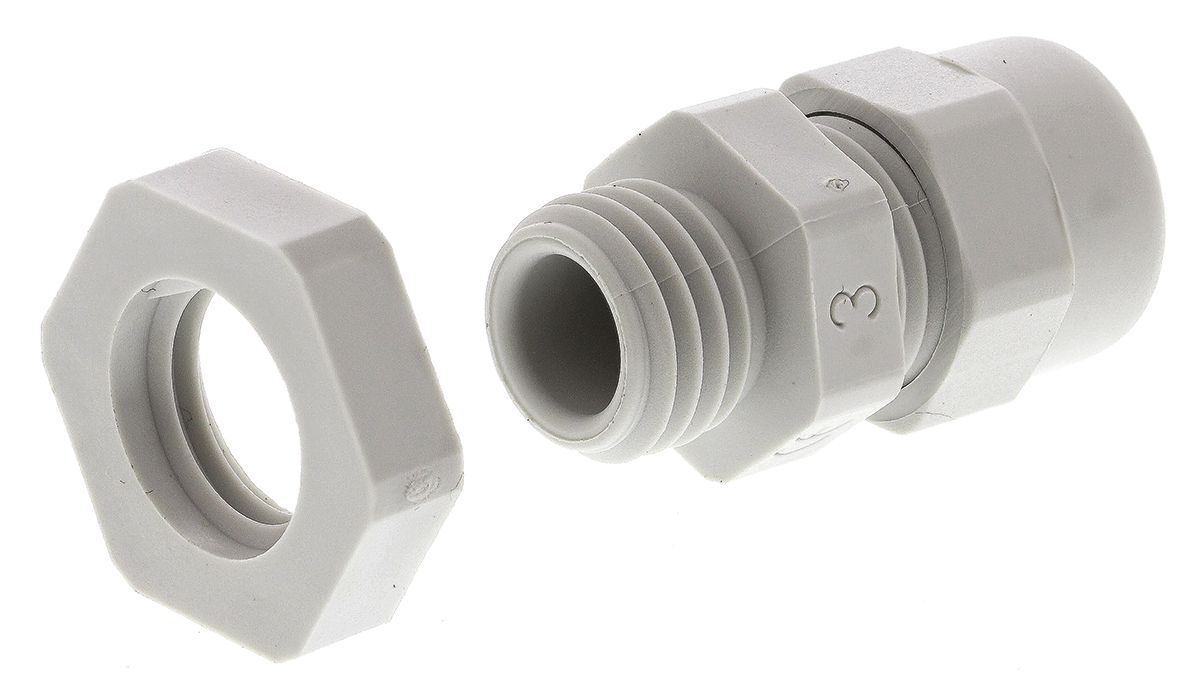 SIB WADI-TEC Series Grey PA 6 Cable Gland, M12 Thread, 3mm min., 6mm max., IP68