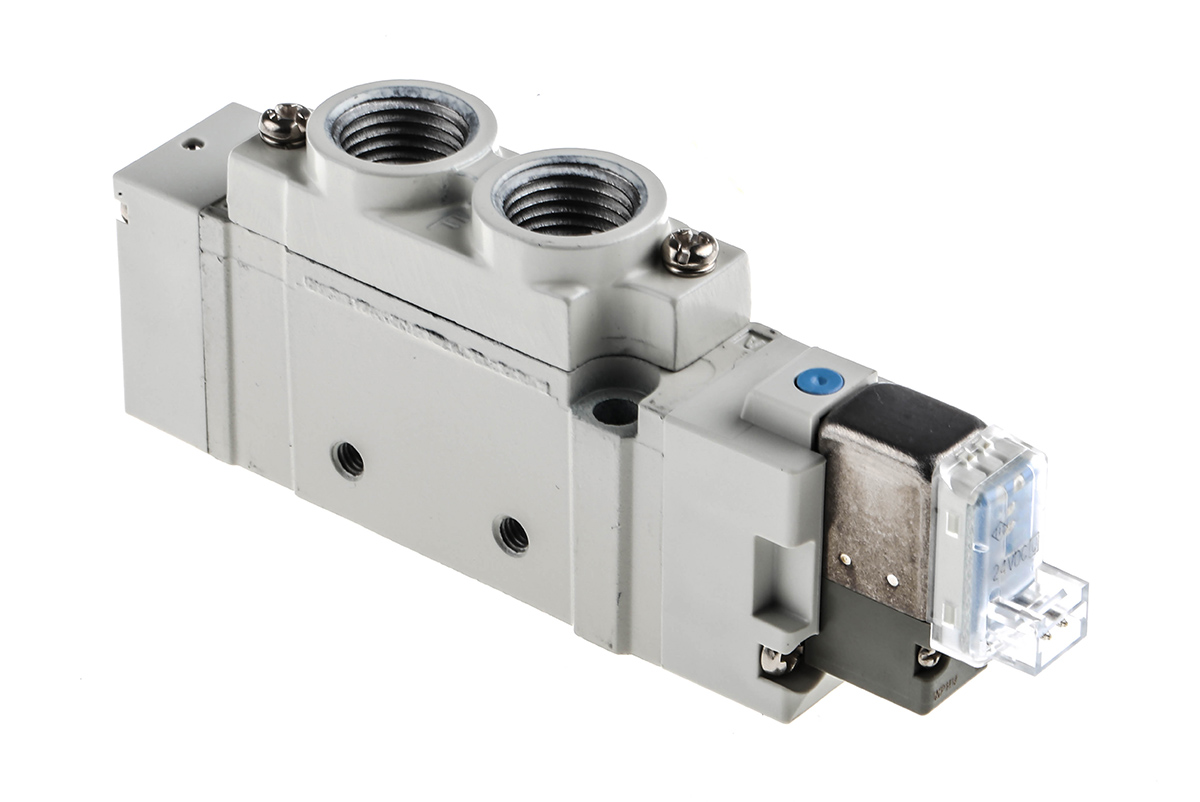 SMC 5/2 Pneumatic Solenoid Valve - Solenoid/Pilot G 1/4 SY7000 Series 24V dc