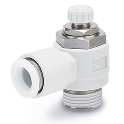 SMC AS Series Threaded Speed Controller, R 1/4 Male Inlet Port x 8mm Tube Outlet Port, AS3201F-02-08
