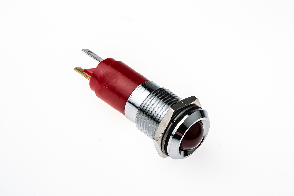 CML Innovative Technologies Red Panel Mount Indicator, 24V, 14mm Mounting Hole Size, Solder Tab Termination, IP67