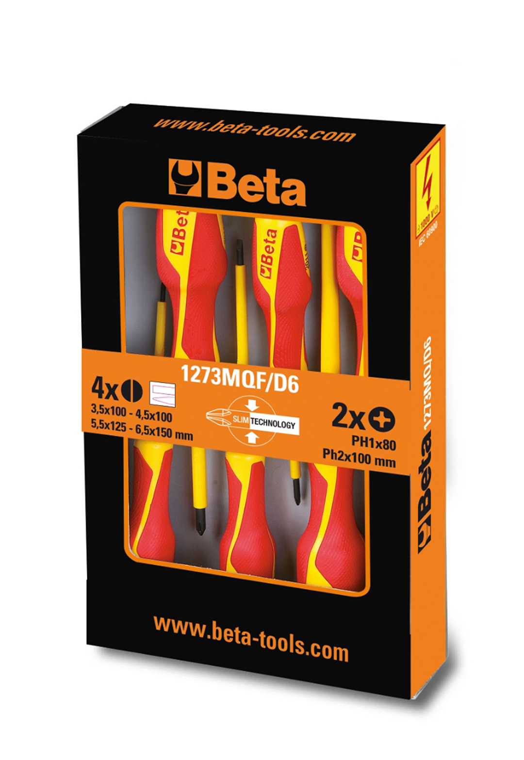 BETA Slotted Insulated Screwdriver Set, 6-Piece