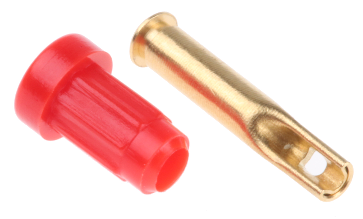 Staubli Red Female Banana Socket, 1mm Connector, Solder Termination, 20A, 30 V, 60V dc, Gold Plating