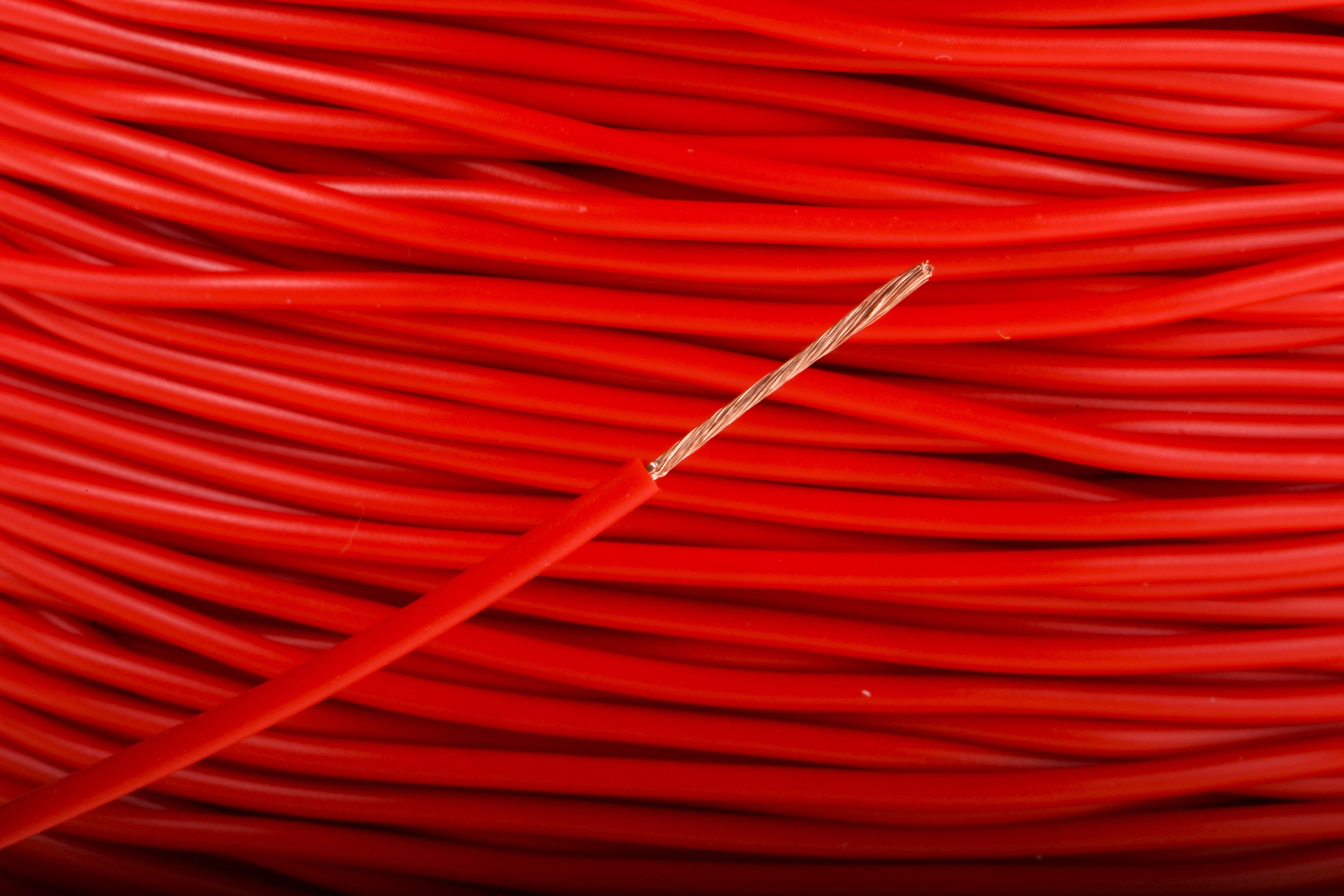 Staubli Red 0.25 mm² Hook Up Wire, 23 AWG, 66/0.07 mm, 100m, PVC Insulation