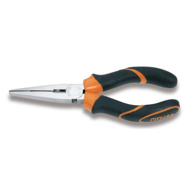 BETA Long Nose Pliers, 200 mm Overall, Straight Tip, 86mm Jaw