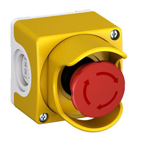 ABB 1SFA Series Twist Release Emergency Stop Push Button, Surface Mount, 2NC, IP66, IP67, IP69K