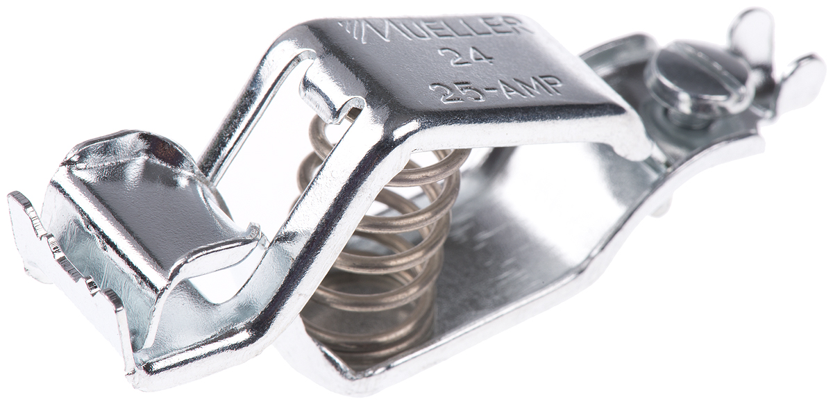 Mueller Electric Crocodile Clip, Zinc-Plated Steel Contact, 25A