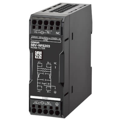 Omron Noise Filter, for use with Control Panel, S8V Series
