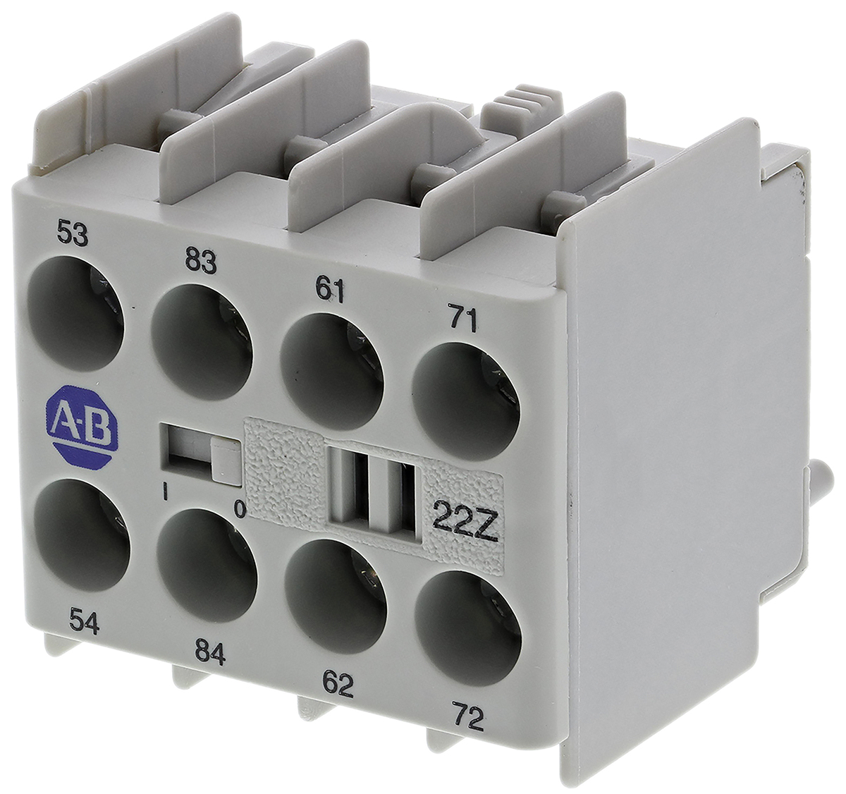 Allen Bradley Auxiliary Contact Block, 4 Contact, 2NC + 2NO, Snap-On 100K