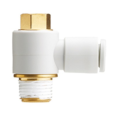 SMC KQ2 Series Elbow Fitting, 6 mm to R 1/8, Threaded-to-Tube Connection Style, KQ2V06-01AS