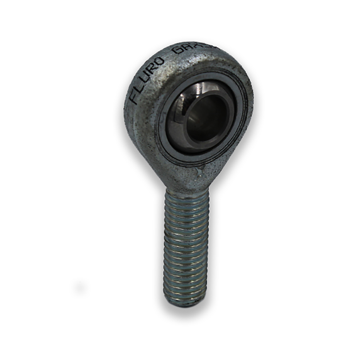 Fluro M12 x 1.25 Male Galvanized Steel Rod End, 12mm Bore, 70mm Long, Metric Thread Standard, Male Connection Gender