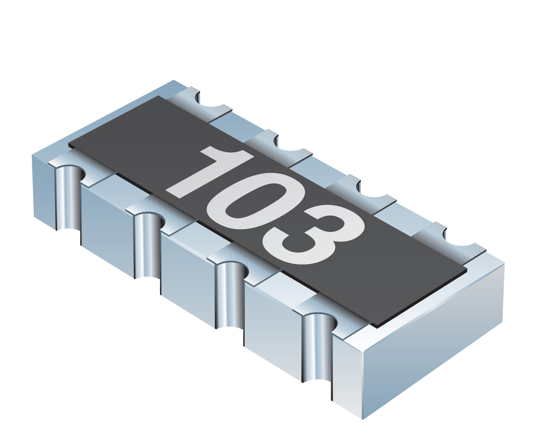 Bourns, CATCAY 16 0.05 Isolated Array Resistor, 4 Resistors, 62.5mW total, 1206 (3216M)