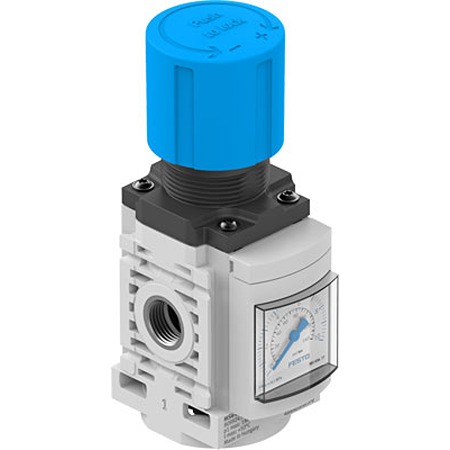 Festo G 1/4 Regulator -, 1/4 in, 10bar max. input, MS4-LR-1/4-D6-AG-BAR-F1A-B