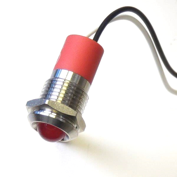 CML Innovative Technologies PL12SL Series Red Panel LED, 12V, 12mm Mounting Hole Size, Lead Wires Termination, IP67