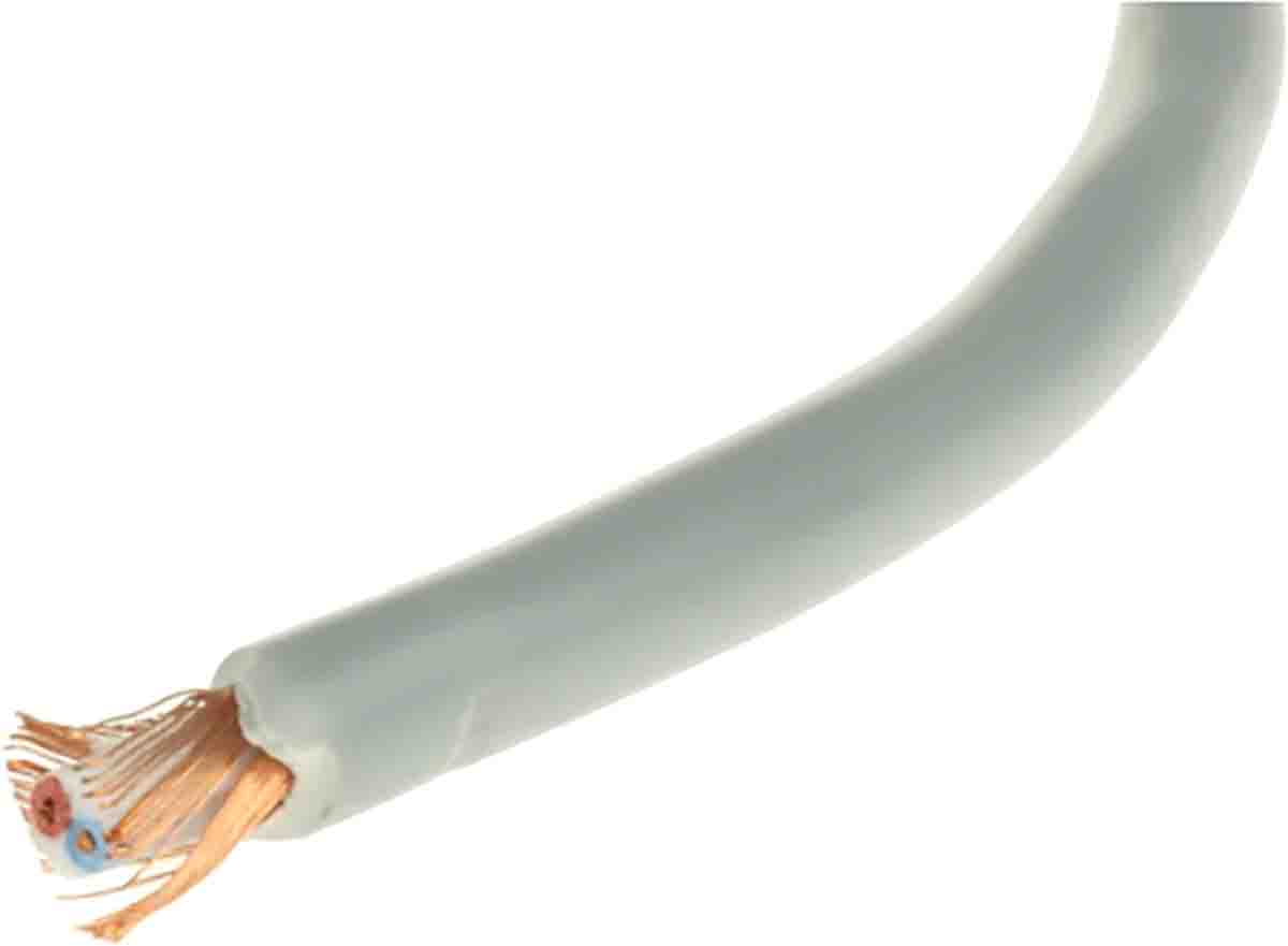 RS PRO 2 Core Microphone Cable, 0.22 mm² CSA Screened, 5.5mm od, 100m, Grey