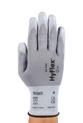 Ansell Hyflex Grey Polyurethane Work Gloves, Size 10, Polyurethane Coating