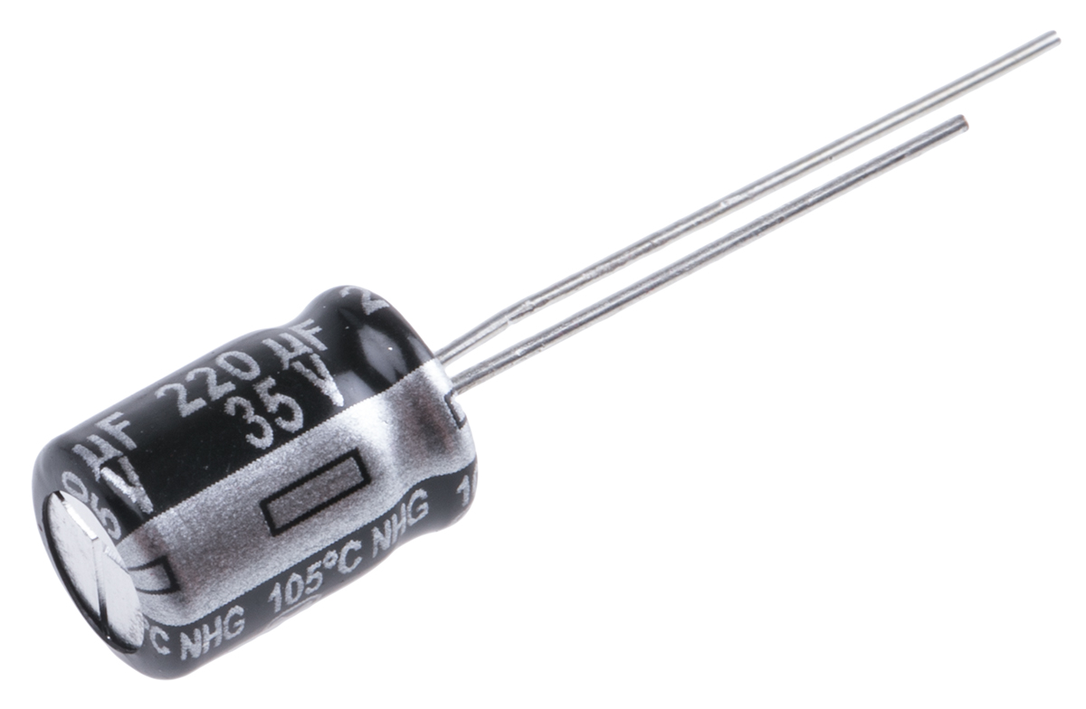 Panasonic 220μF Aluminium Electrolytic Capacitor 35V dc, Radial, Through Hole - ECA1VHG221