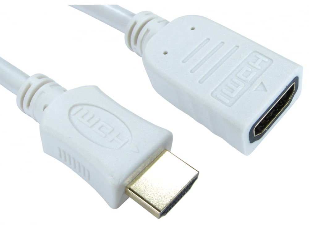 RS PRO V2.0, 0.5m Male HDMI to Female HDMI High Speed 4K