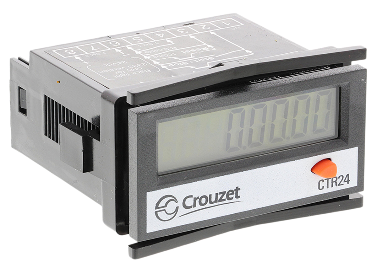 Crouzet CTR24 Counter, 8 Digit LCD, 260 V