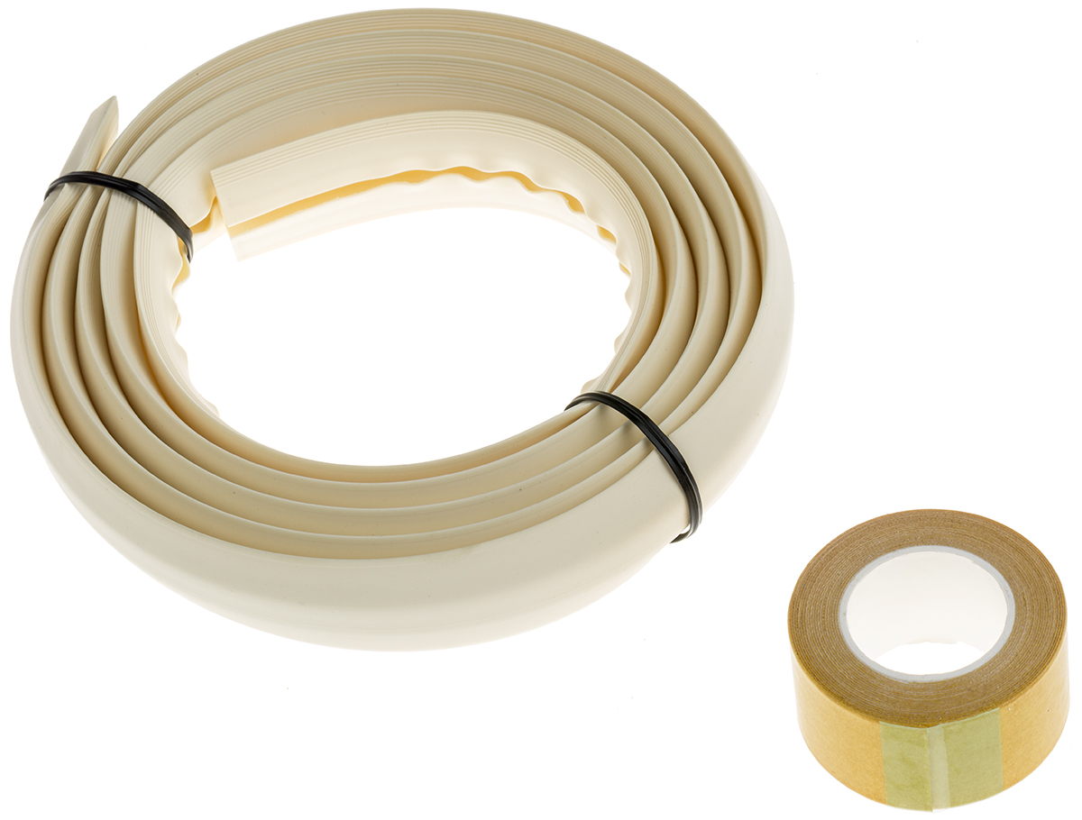 RS PRO 1.83m White Cable Cover in PVC, 7.4mm Inside dia.