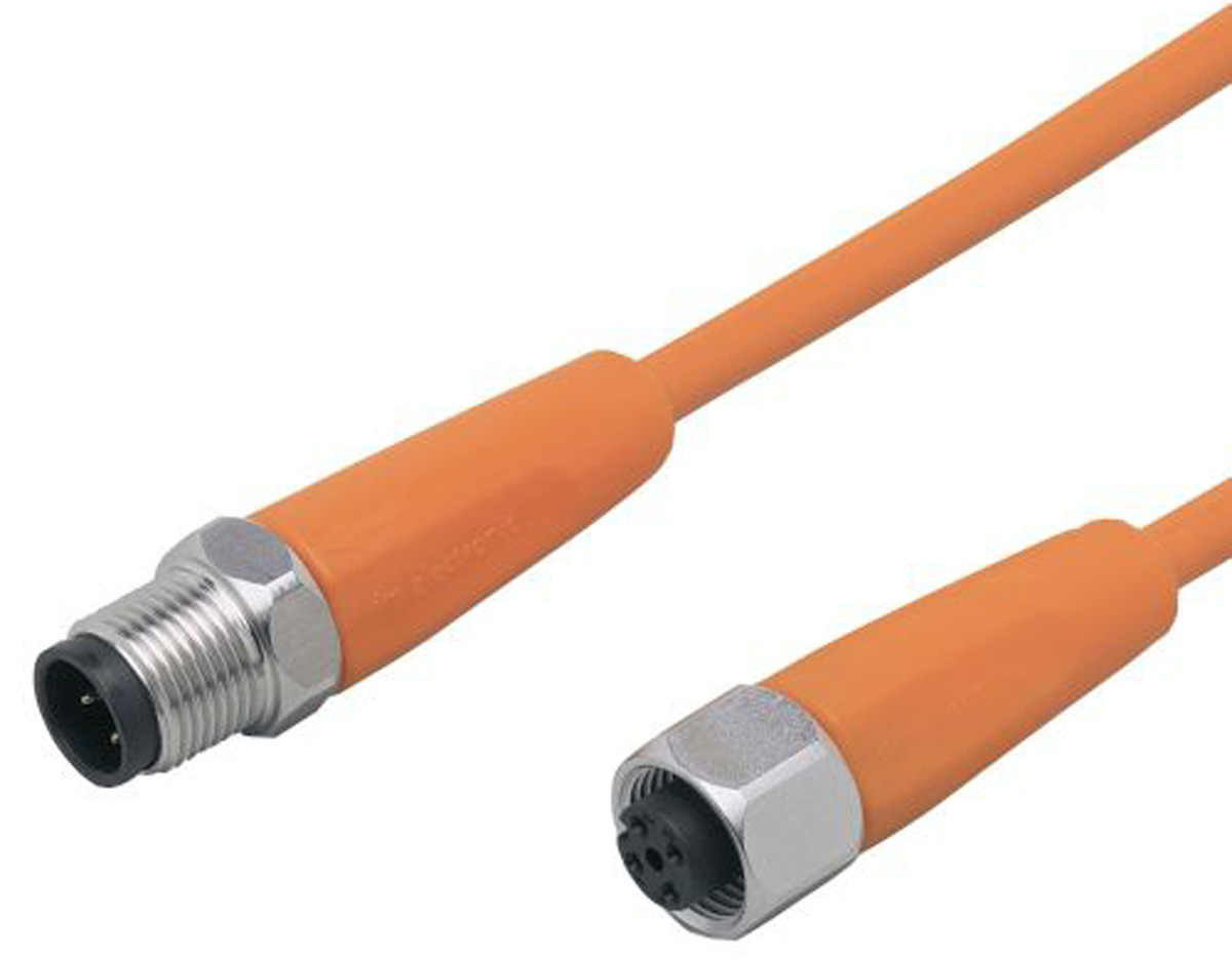 ifm electronic Female 4 way M12 to Male 4 way M12 Sensor Actuator Cable, 2m