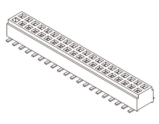 Samtec CLM Series Straight Surface Mount PCB Socket, 10-Contact, 2-Row, 1mm Pitch, Solder Termination
