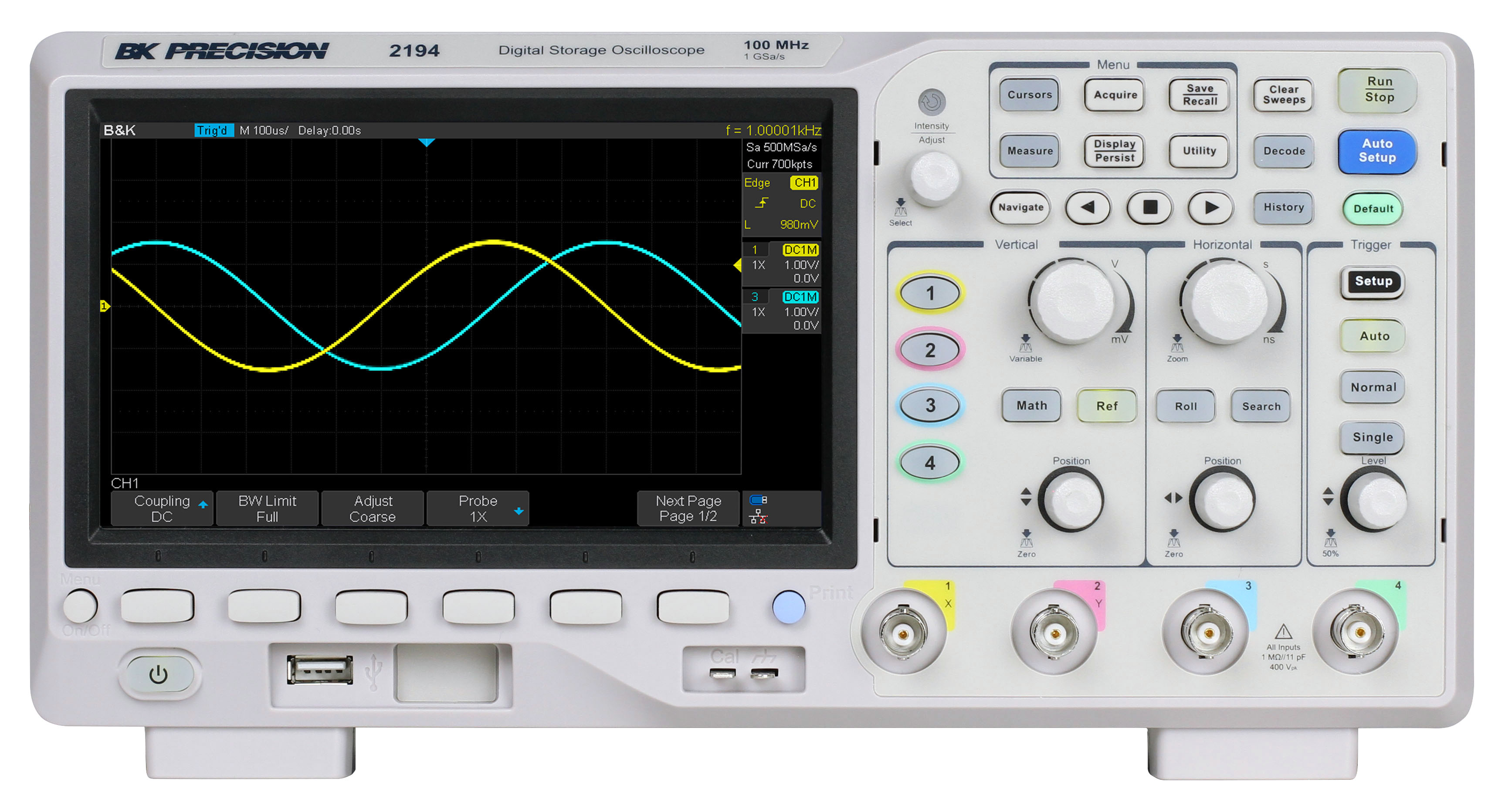 BK Precision BK2194 2194 Series, 100MHz Bench Oscilloscope, 4 Analogue Channels - RS Calibrated