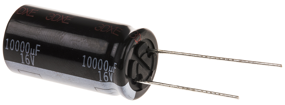 Panasonic 10000μF Aluminium Electrolytic Capacitor 16V dc, Radial, Through Hole - EEUHD1C103