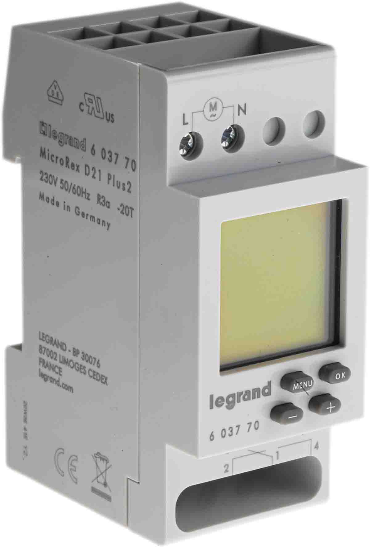 Legrand Digital DIN Rail Time Switch 230 V ac, 1-Channel