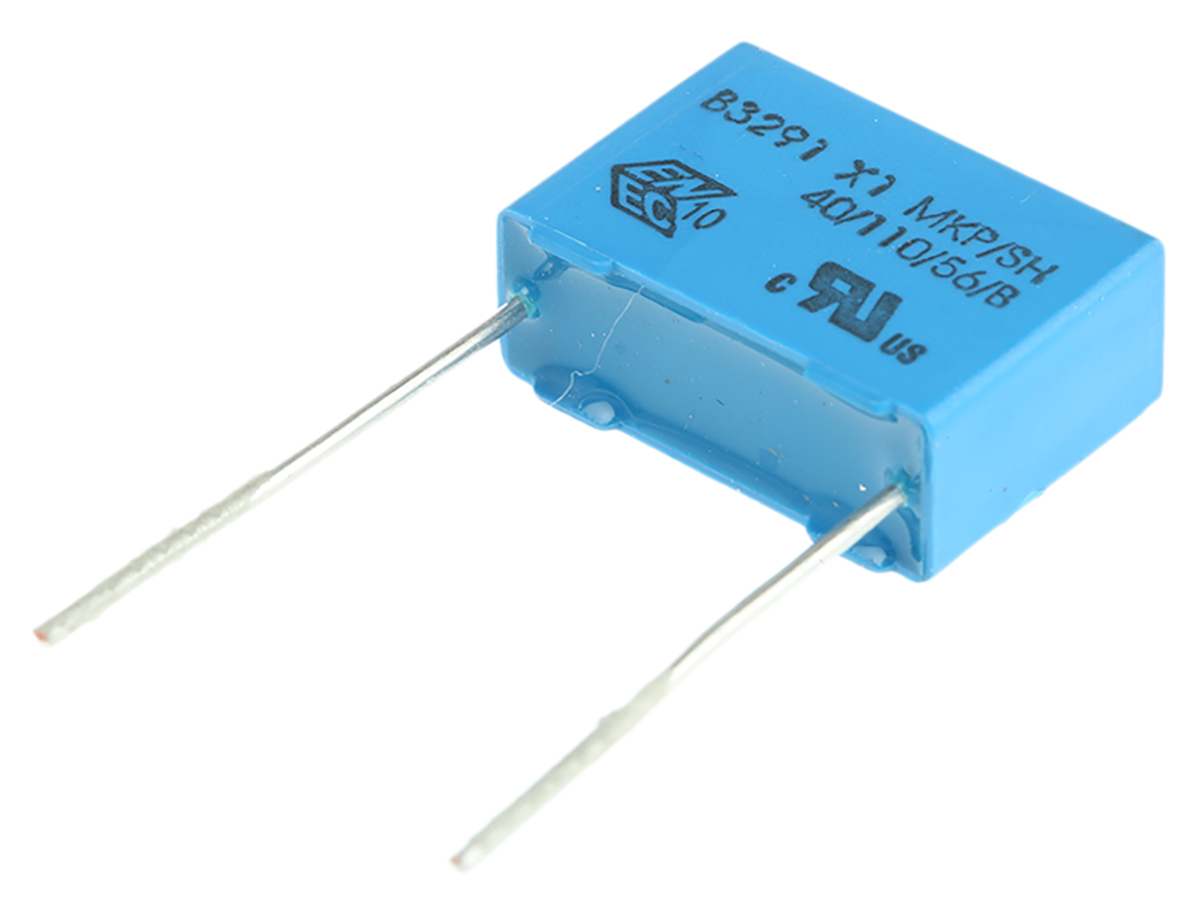 EPCOS B32912 Polypropylene Film Capacitor, 330V ac, ±20%, 100nF, Through Hole