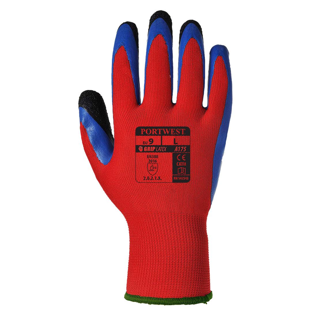 Portwest Blue, Red Elastic, Latex, Polyester Glove 48 mm