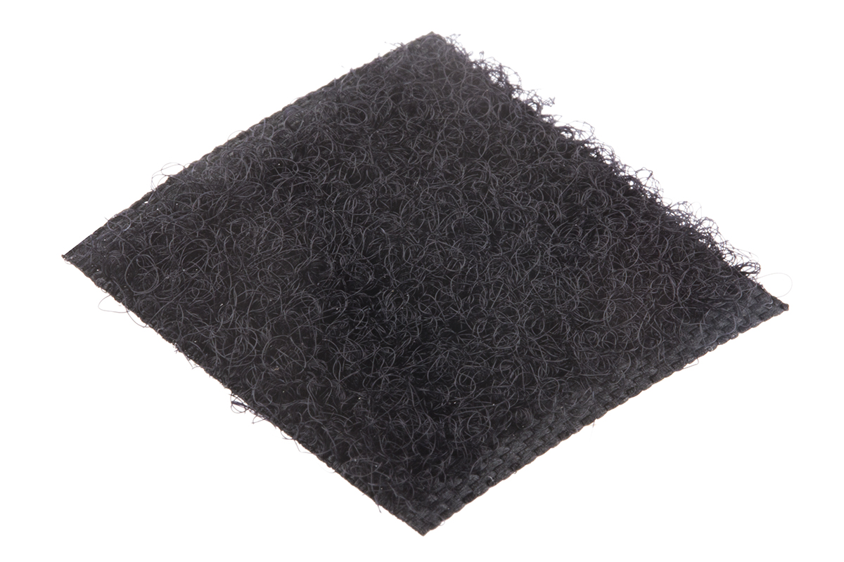RS PRO Black Hook & Loop Tape, 25mm x 5m