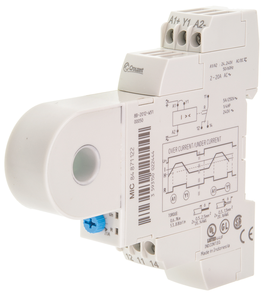 Crouzet Current Monitoring Relay, SP-NO/NC, DIN Rail