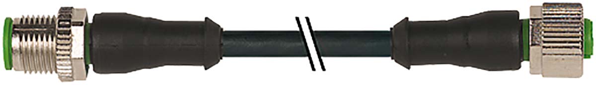 Murrelektronik Limited Male 3 way M12 to Female 3 way M12 Sensor Actuator Cable, 2 m