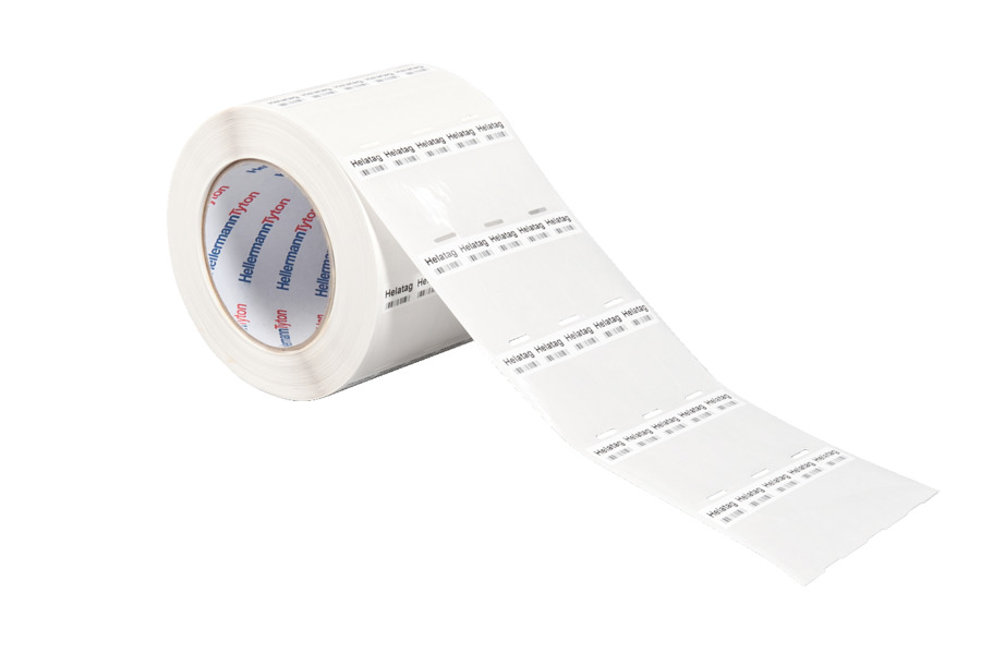 HellermannTyton Helatag 323 Transparent/White Cable Labels, 25.4mm Width, 57.1mm Height, 1000 Qty