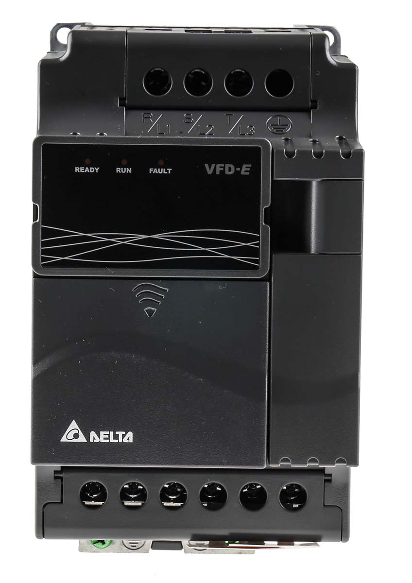 Delta Electronics Inverter Drive, 3.7 kW, 3 Phase, 460 V ac, 11.2 A, VFD-E Series