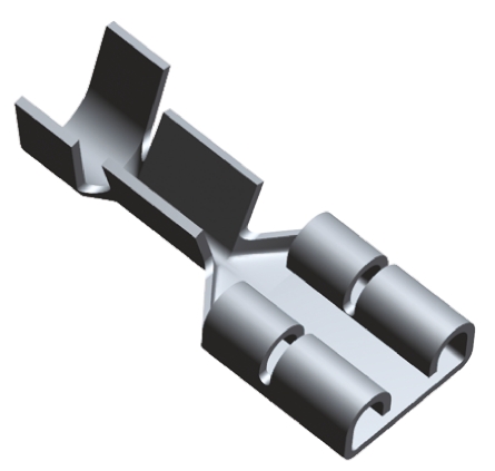 TE Connectivity FASTON .250 Uninsulated Female Spade Connector, Receptacle, 6.35 x 0.81mm Tab Size, 1mm² to 2.5mm²
