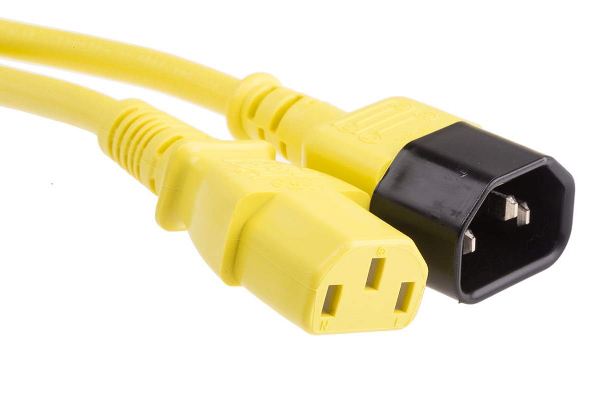 RS PRO Straight IEC C13 Socket to Straight IEC C14 Plug Power Cord, 3m