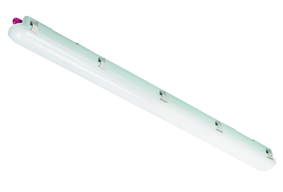 RS PRO 30 → 55W LED Batten Light, 100 → 240V ac LED Batten, 1 Lamp, Anti-corrosive, 1200mm Long, IP65
