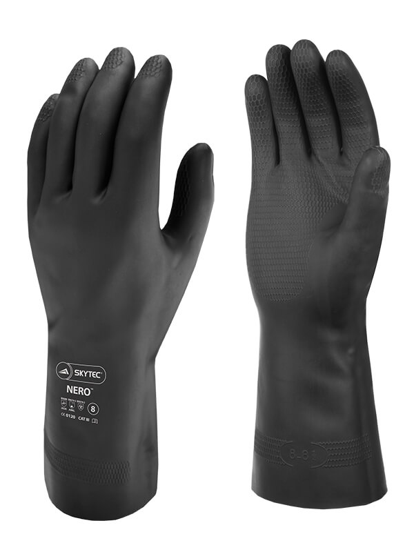 Skytec SKYTEC Nero Black Cotton Flock Cotton Glove, Size 9, Latex Coating