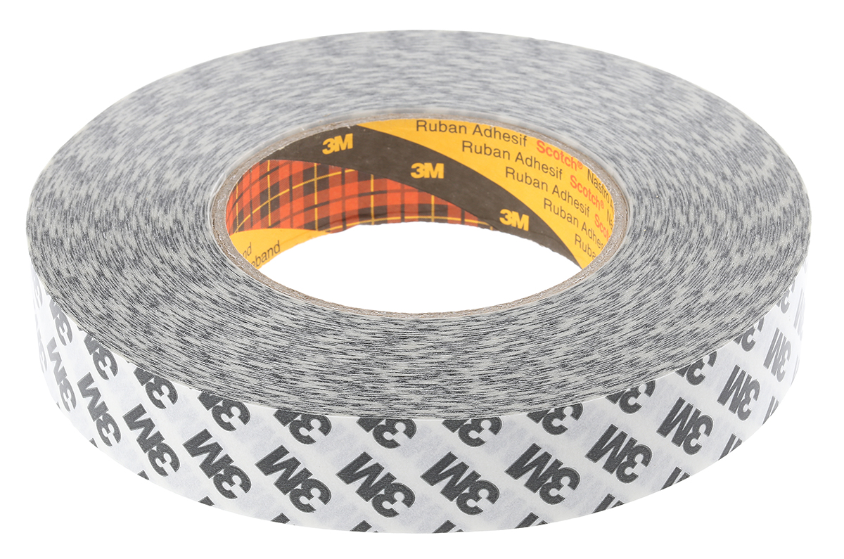 3M 9086 Translucent Double Sided Paper Tape, 0.19mm Thick, 16 N/cm, Paper Backing, 25mm x 50m