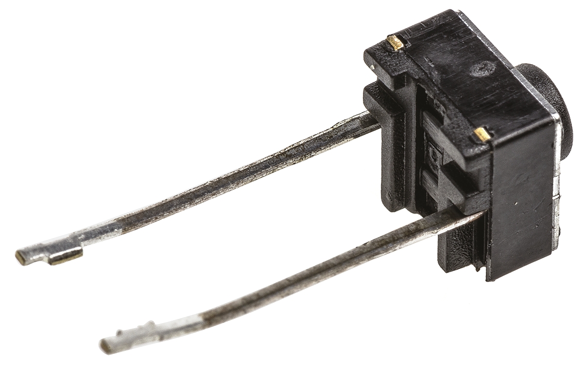 TE Connectivity Black Button Tactile Switch, SPST 50 mA @ 24 V dc 1.4mm Surface Mount
