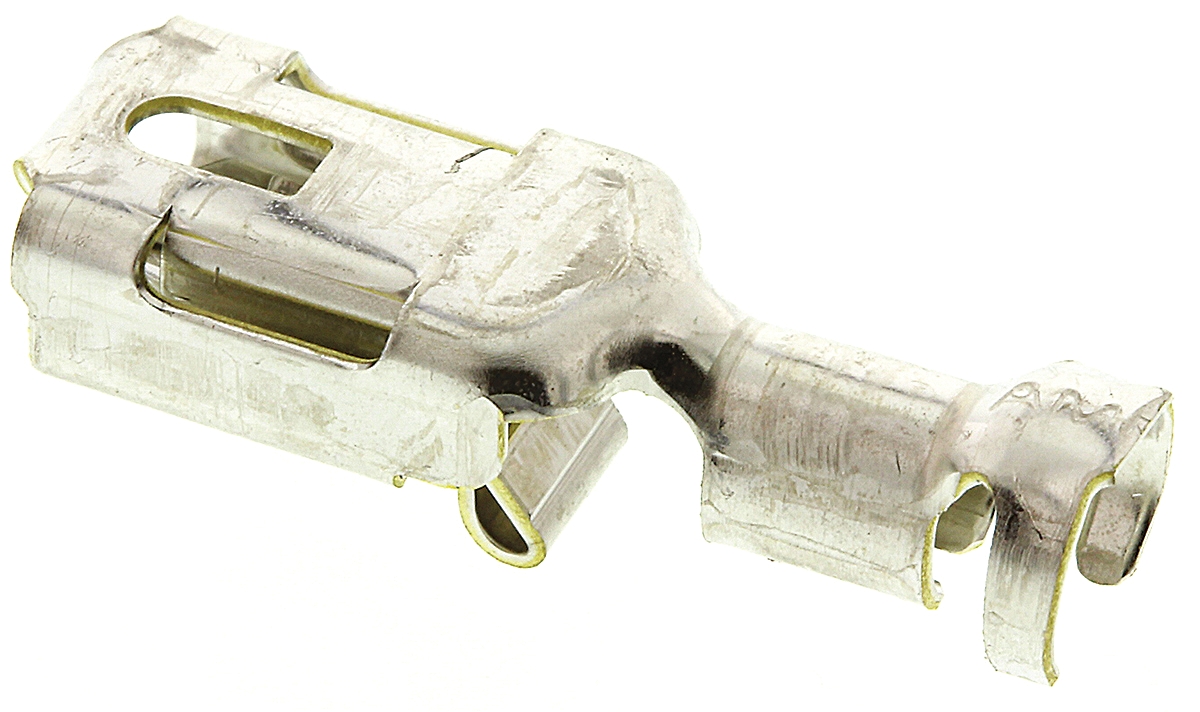 TE Connectivity Positive Lock .250 Mk I Uninsulated Female Spade Connector, Receptacle, 6.35 x 0.81mm Tab Size, 2.5mm²