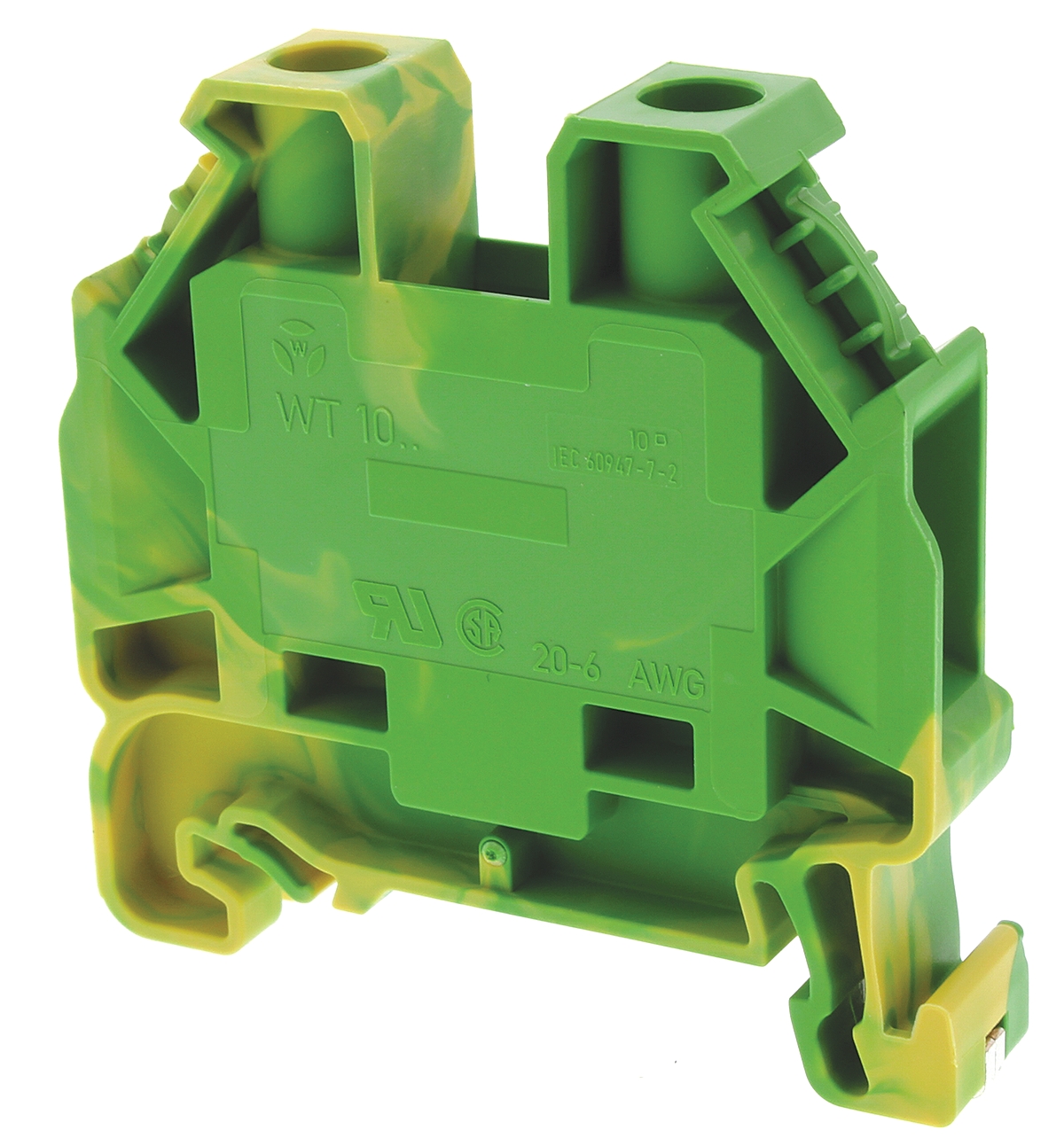 Wieland 58.510.9055.0 WT 10 PE Series Green, Yellow, Single-Level, Screw Termination, ATEX