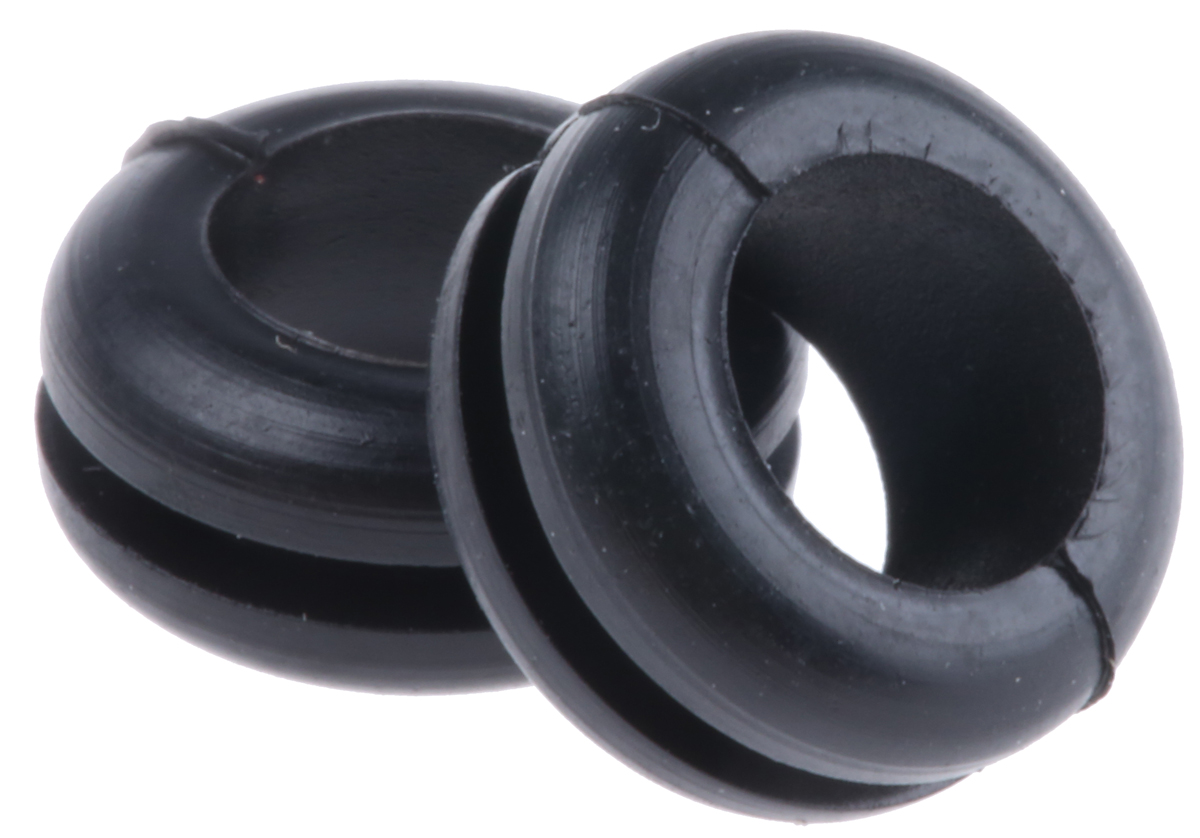 HellermannTyton HV Black PVC 8mm Cable Grommet for Maximum of 6mm Cable Dia. 633-02150 HV1215-PVC-FR-BK