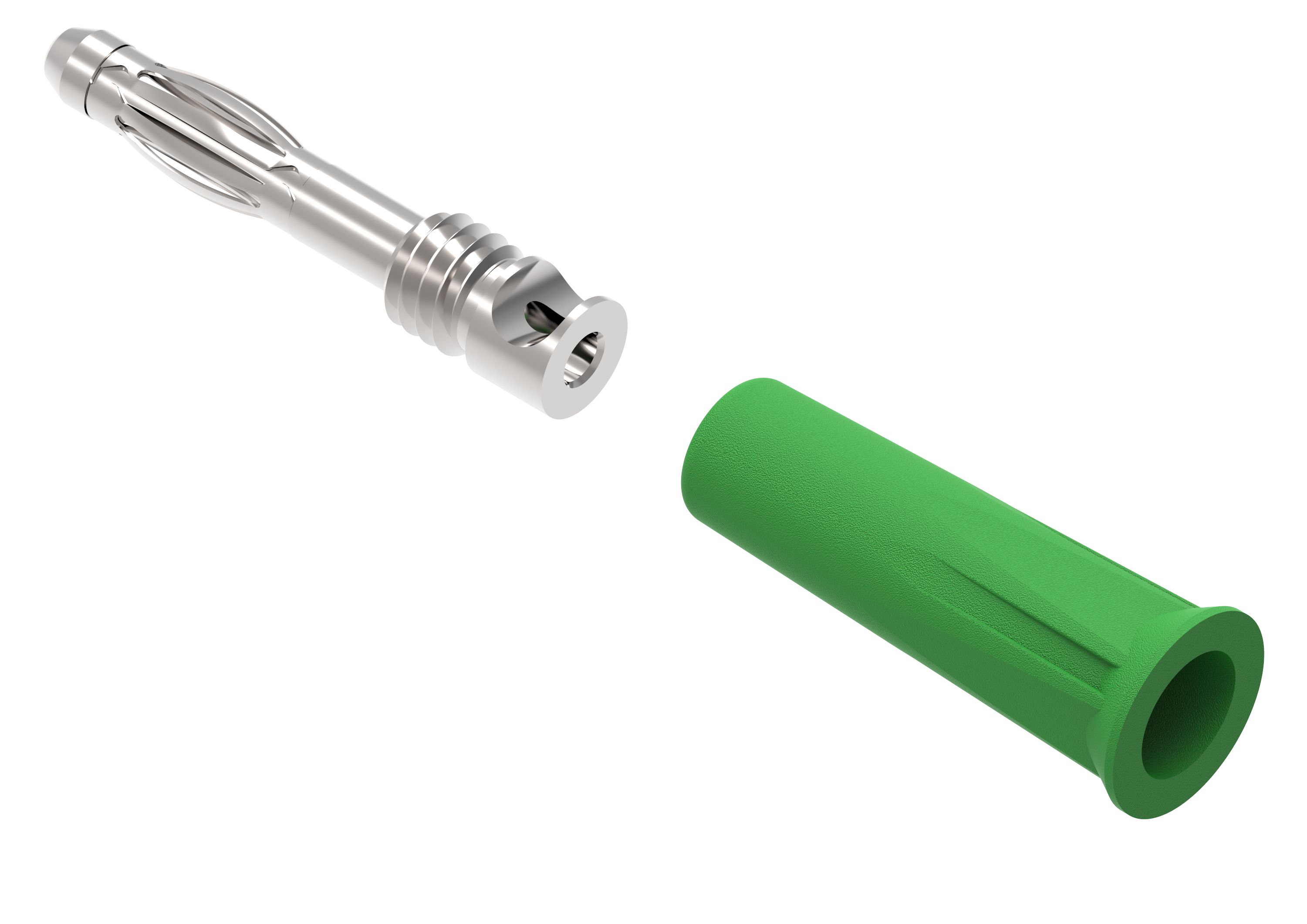 Electro PJP Green Male Banana Plug, 4 mm Connector, Screw Termination, 36A, 30/60V ac/dc, Nickel Plating