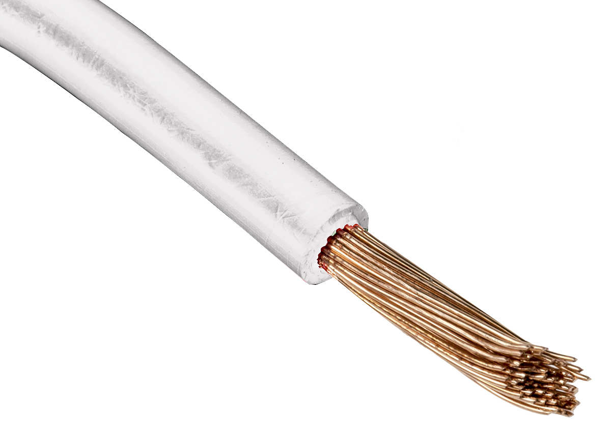 RS PRO White Hook Up Wire, 24 AWG, 19/0.12 mm, 100m, ETFE Insulation