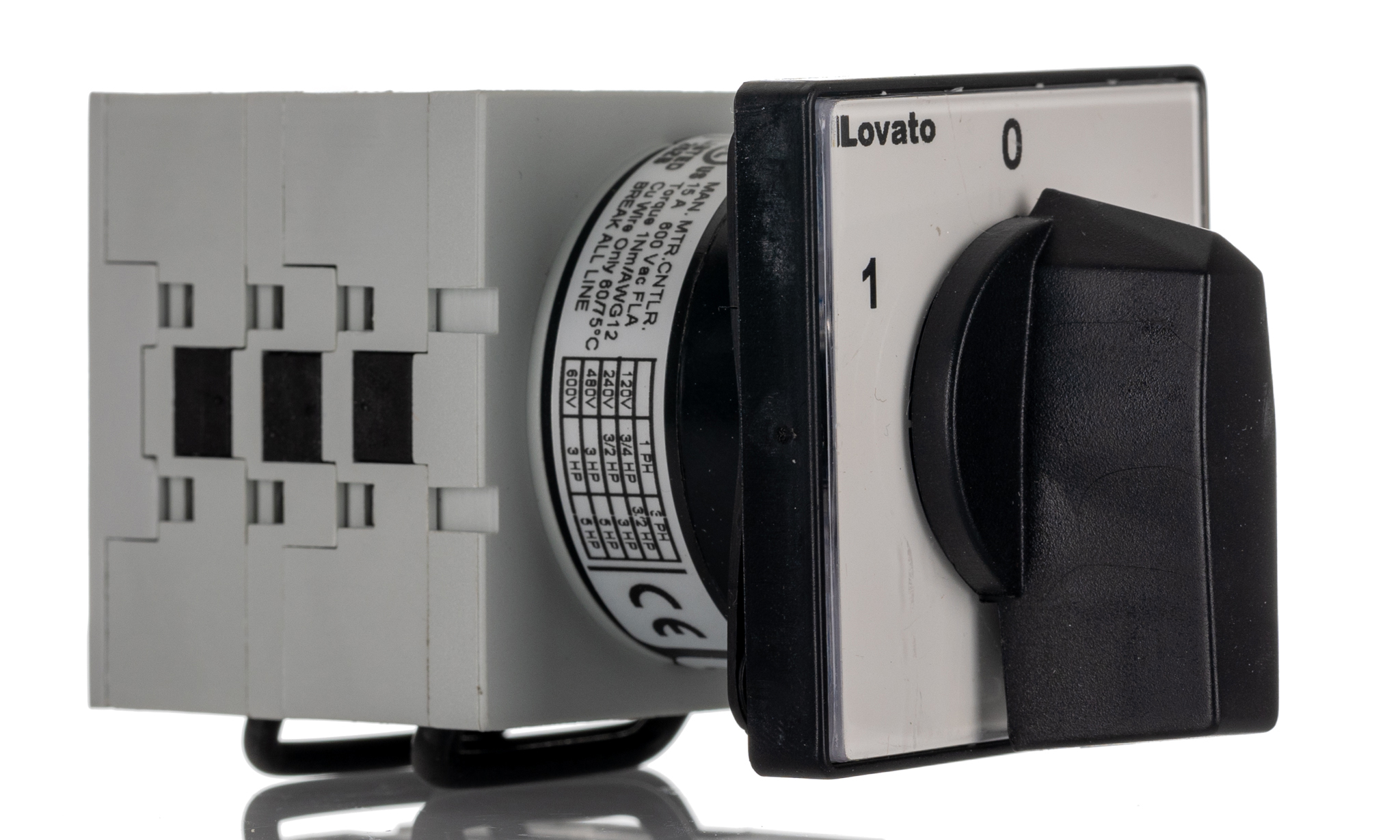 Lovato, 3PDT 3 Position 60° Changeover Cam Switch, 690V ac, 20A, Knob Actuator