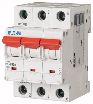 Eaton xPole PXL, S200 MCB, 3P, 10A Curve C, 400V AC, 48V DC, 10 kA Breaking Capacity