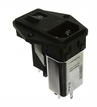 Schaffner,6A,250 V ac Male Panel Mount IEC Filter FN 388-6/21,Solder