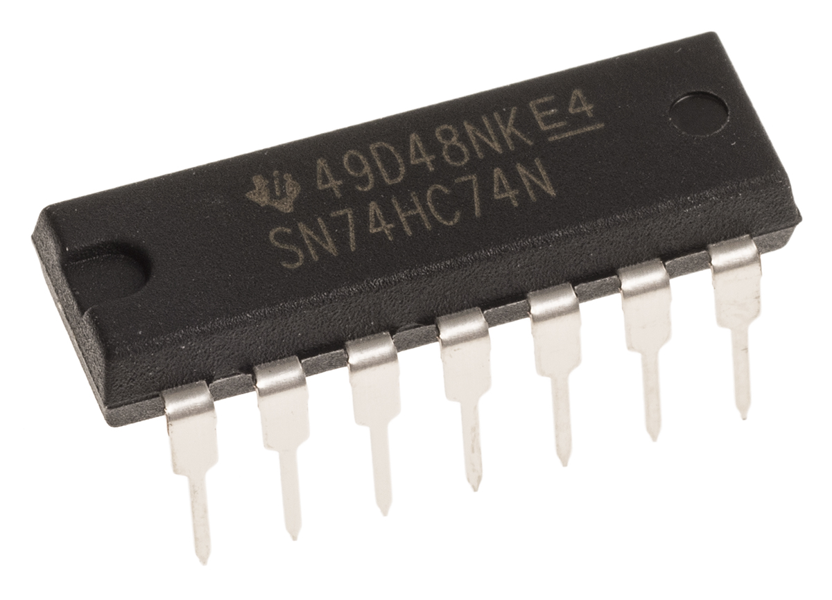 Texas Instruments SN74HC74N Dual D Type Flip Flop IC, 14-Pin PDIP